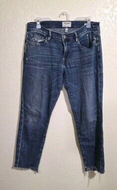 Frame Le Garcon Crop Distressed Women Size 28 Blue Jeans Soft Denim Easy Care